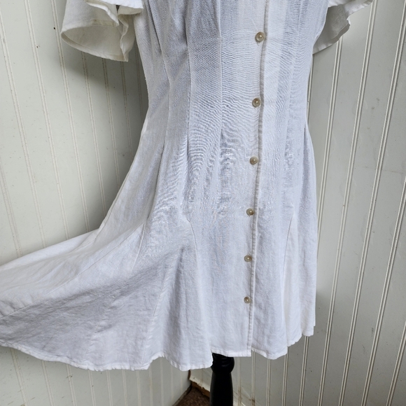 Universal Thread Women's Linen Blend White Summer Dress Button Front Size S - Picture 5 of 15